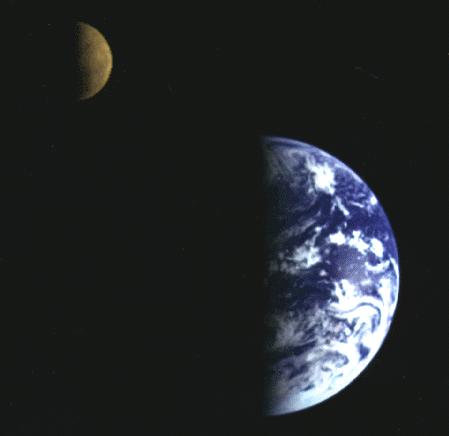 earth and moon